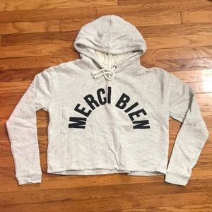 Merci Bien Cropped Hoodie
